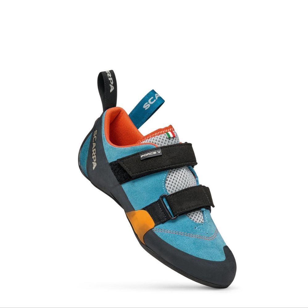 Scarpa Force V Women's Climbing Shoes In Ice Fall/Mandarin Red